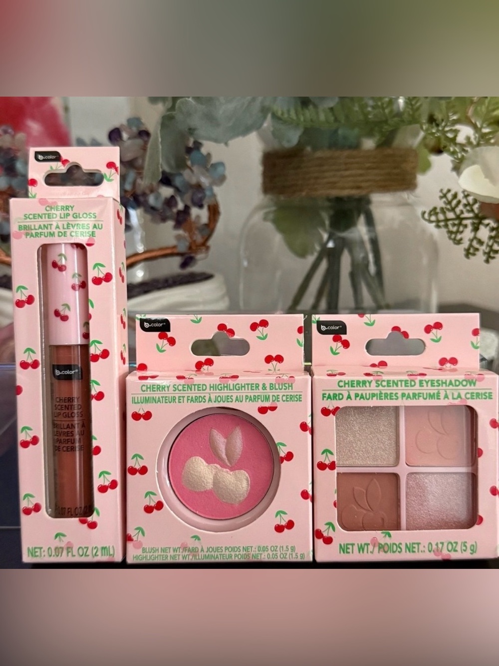 🆕🍒 b•pure LIMITED EDITION CHERRY SCENTED MAKE-UP COLLECTION. BRAND NEW IN BOX.